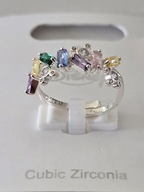 Mickey Multicolor Cubic Zirconia Sterling Ring - Confetti Gemstones